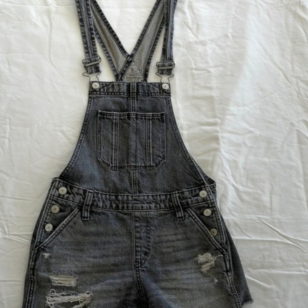 Abercrombie and Fitch Faded Denim Overalls XXS